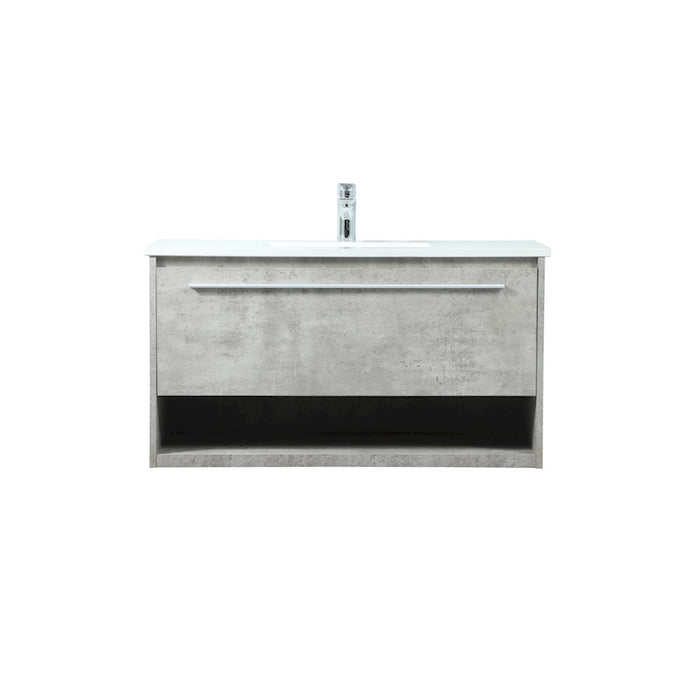 Elegant Roman 36" Single Bathroom Vanity, Concrete Grey - VF43536MCG