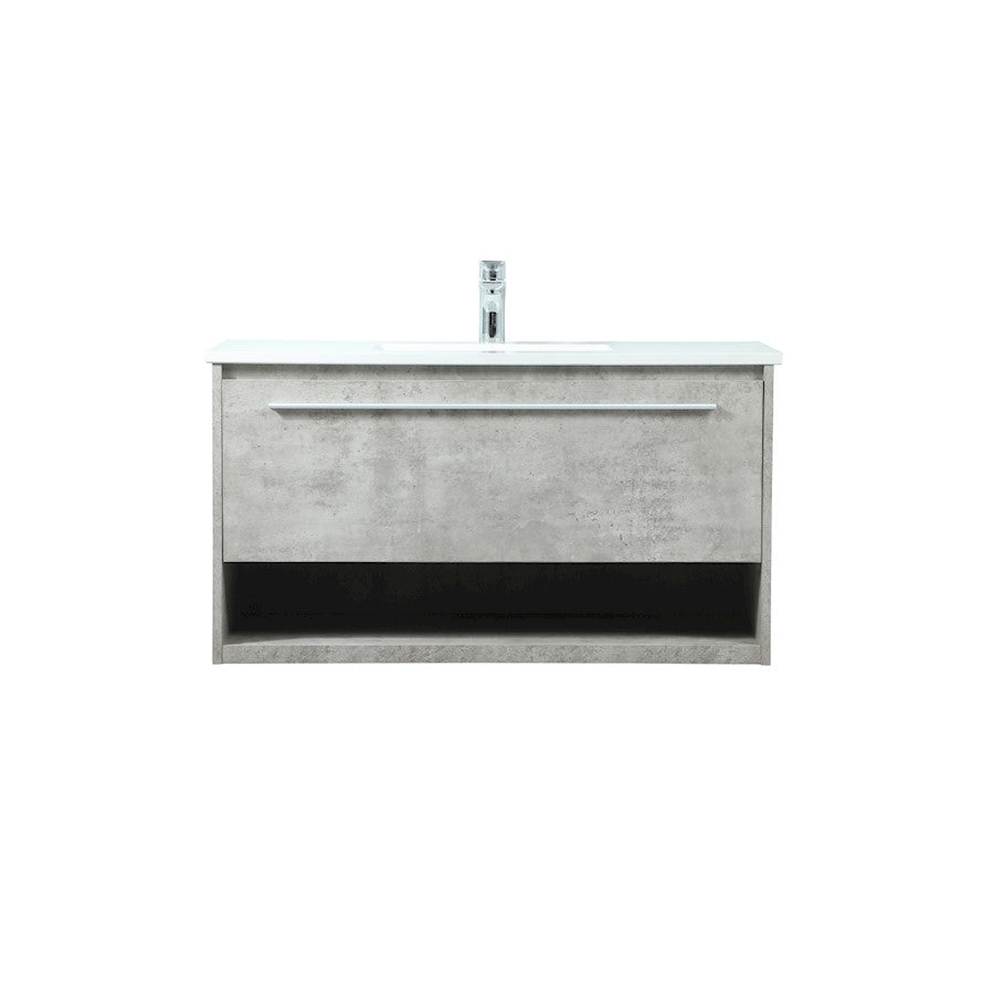 Elegant Roman 36" Single Bathroom Vanity, Concrete Grey - VF43536MCG