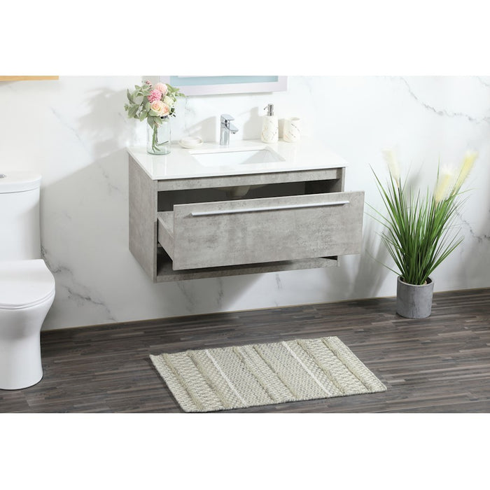 Elegant Roman 36" Single Bathroom Vanity, Concrete Grey