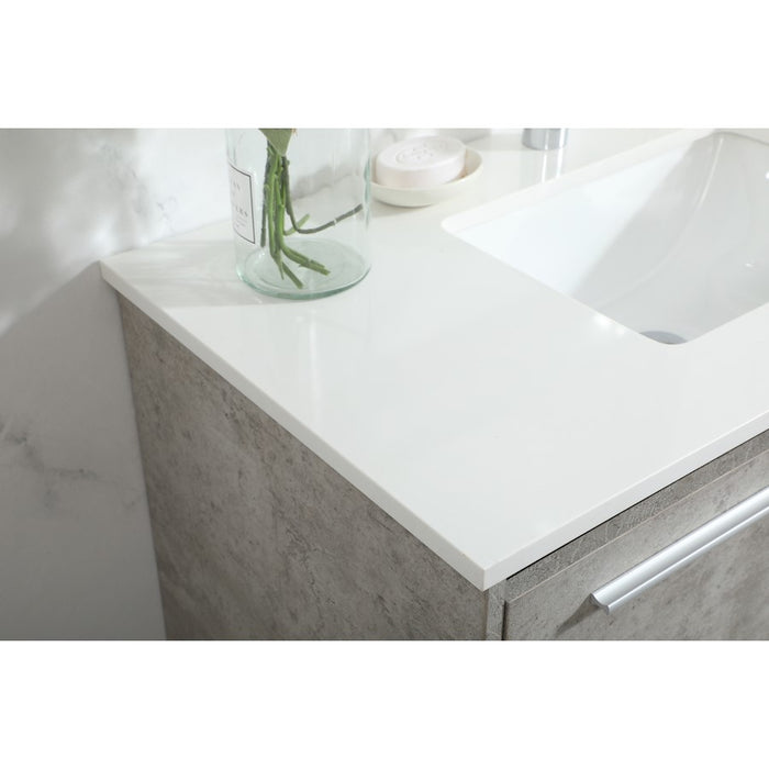 Elegant Roman 36" Single Bathroom Vanity, Concrete Grey