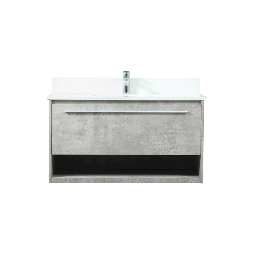 Elegant Roman 36" Single Vanity, Concrete Grey/Backsplash - VF43536MCG-BS