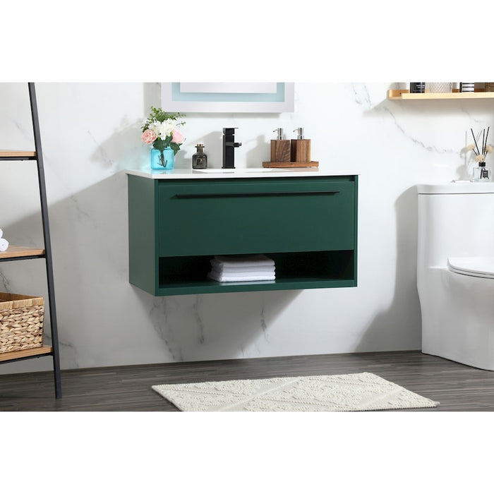 Elegant Kitchen/Bath Roman 36" Single Bathroom Vanity, Green