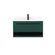 Elegant Roman 36" Single Bathroom Vanity, Green/Backsplash - VF43536MGN-BS