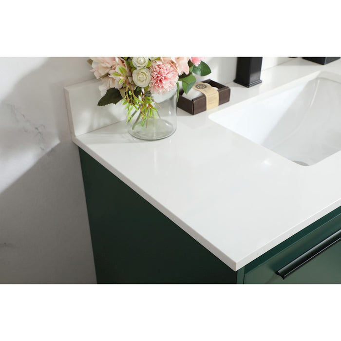 Elegant Roman 36" Single Bathroom Vanity, Green/Backsplash