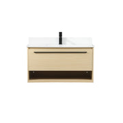 Elegant Roman 36" Single Bathroom Vanity, Maple/Backsplash - VF43536MMP-BS