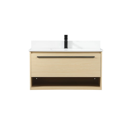 Elegant Roman 36" Single Bathroom Vanity, Maple/Backsplash - VF43536MMP-BS