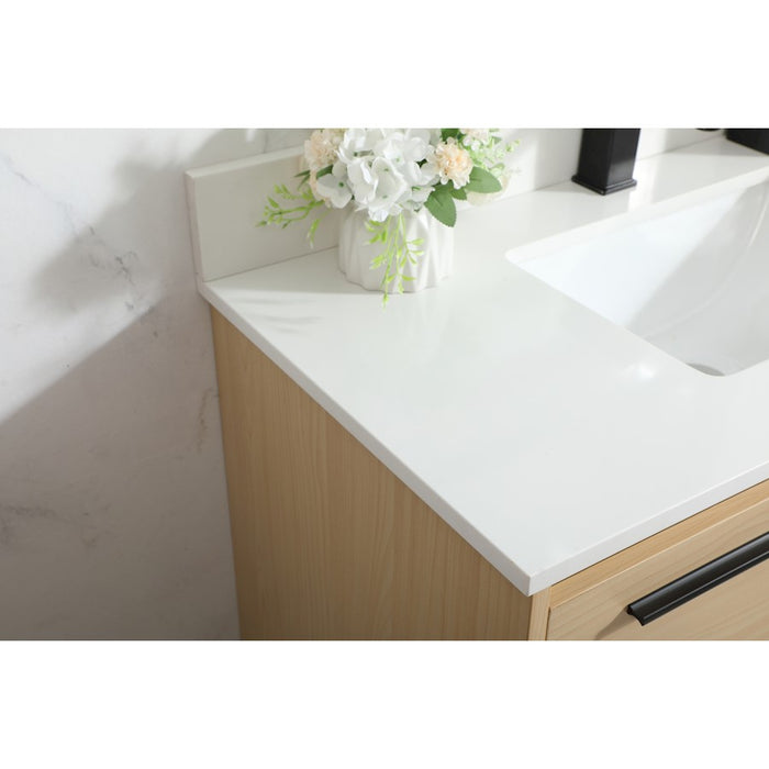 Elegant Roman 36" Single Bathroom Vanity, Maple/Backsplash