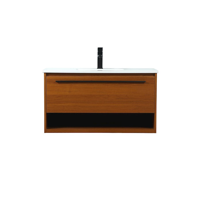 Elegant Kitchen/Bath Roman 36" Single Bathroom Vanity, Teak - VF43536MTK