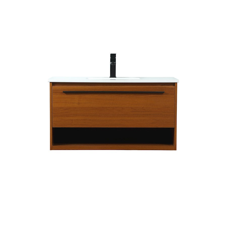 Elegant Kitchen/Bath Roman 36" Single Bathroom Vanity, Teak - VF43536MTK