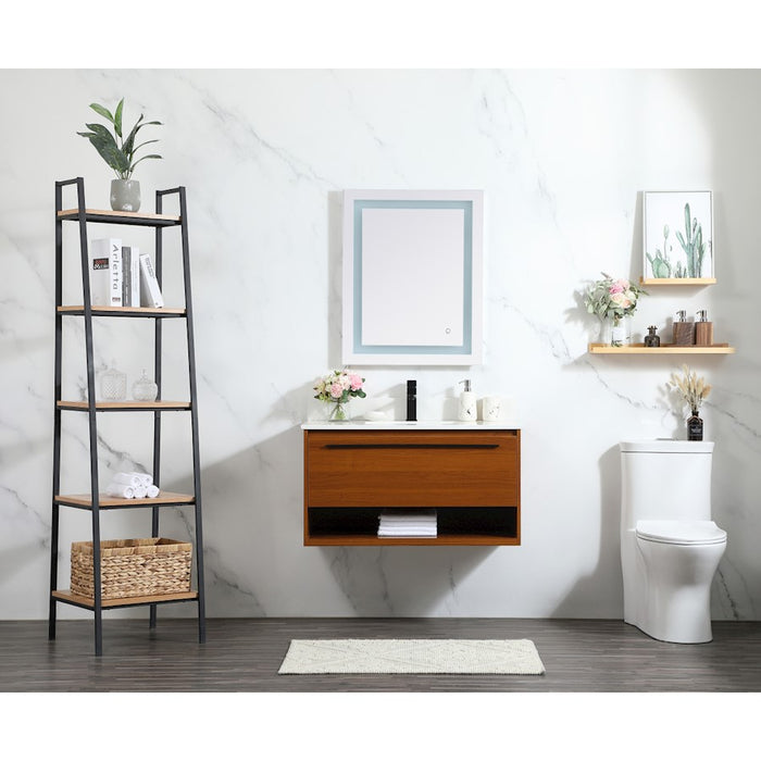 Elegant Kitchen/Bath Roman 36" Single Bathroom Vanity, Teak