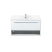 Elegant Roman 36" Single Bathroom Vanity, White/Backsplash - VF43536MWH-BS