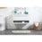 Elegant Roman 36" Single Bathroom Vanity, White/Backsplash