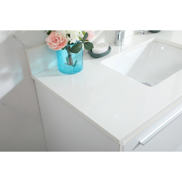 Elegant Roman 36" Single Bathroom Vanity, White/Backsplash