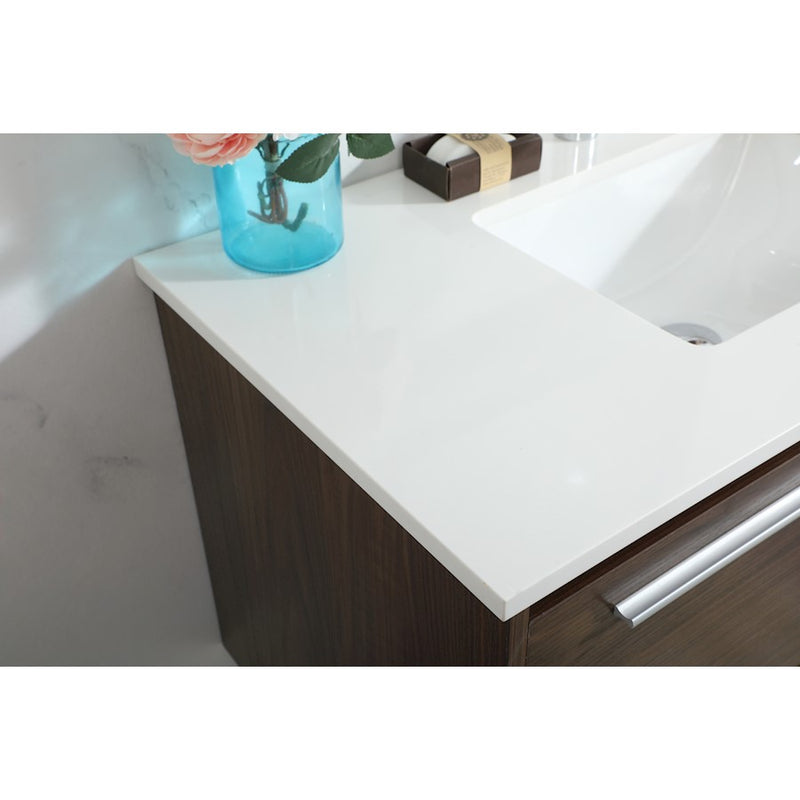 Elegant Kitchen/Bath Roman 36" Single Bathroom Vanity, Walnut