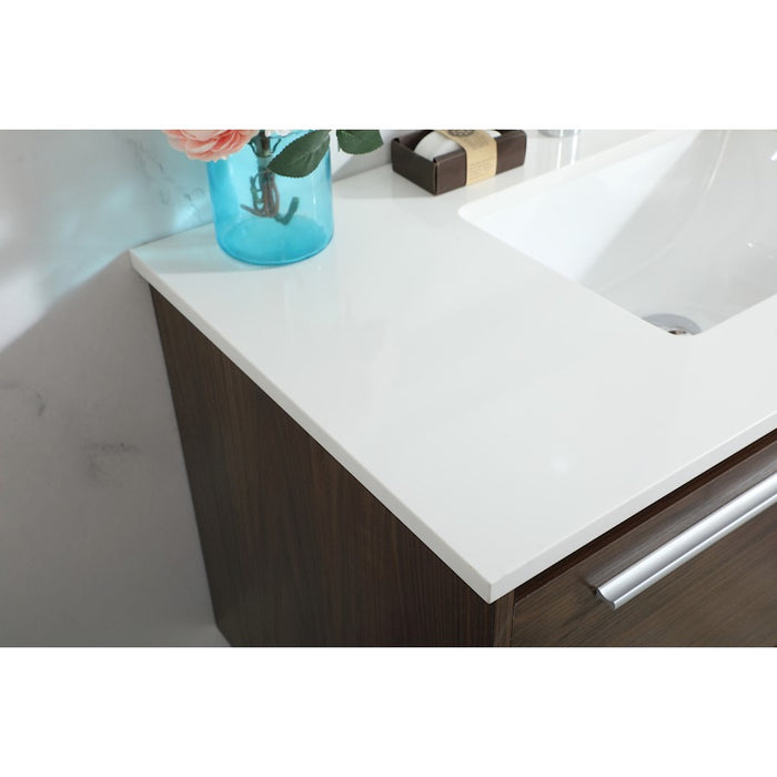 Elegant Kitchen/Bath Roman 36" Single Bathroom Vanity, Walnut