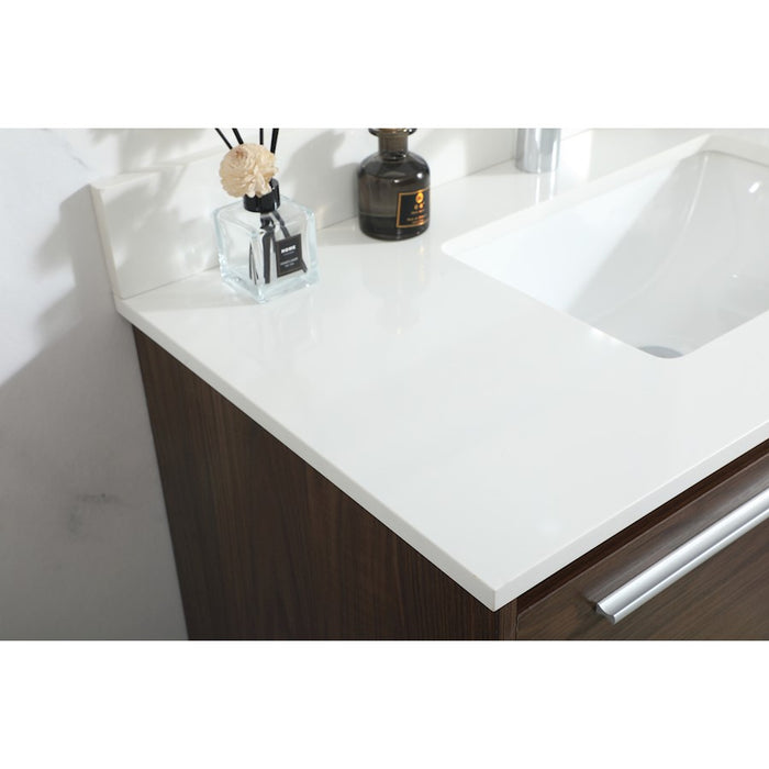 Elegant Roman 36" Single Bathroom Vanity, Walnut/Backsplash