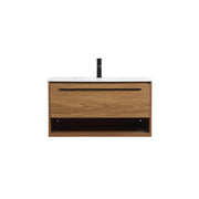 Elegant Kitchen/Bath Roman 36" Single Bathroom Vanity, Walnut Brown - VF43536WB