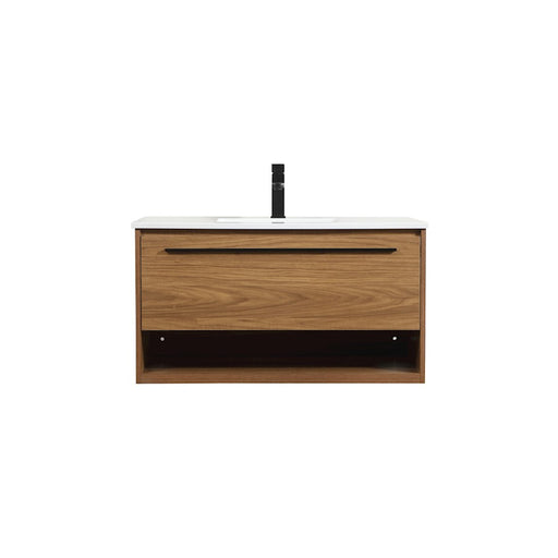 Elegant Kitchen/Bath Roman 36" Single Bathroom Vanity, Walnut Brown - VF43536WB