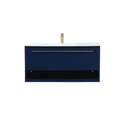 Elegant Kitchen/Bath Roman 40" Single Bathroom Vanity, Blue - VF43540MBL