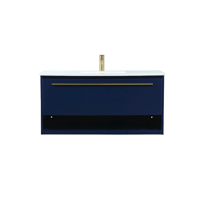 Elegant Kitchen/Bath Roman 40" Single Bathroom Vanity, Blue - VF43540MBL