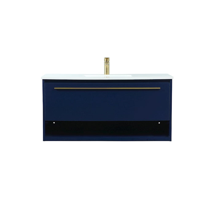 Elegant Kitchen/Bath Roman 40" Single Bathroom Vanity, Blue - VF43540MBL