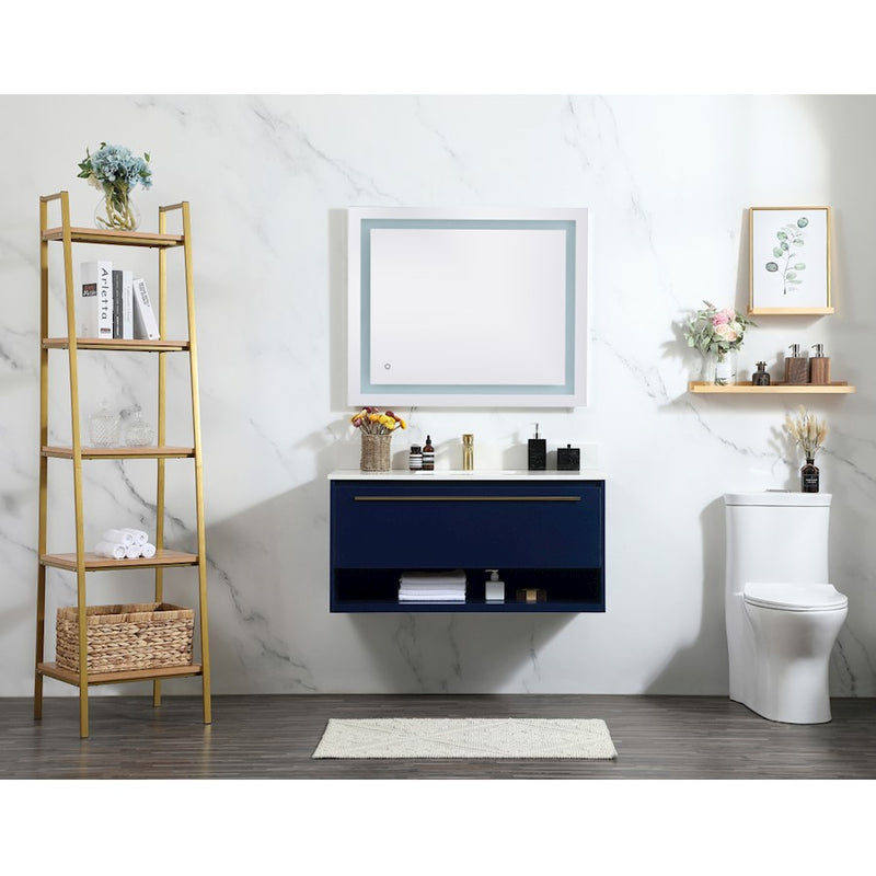 Elegant Kitchen/Bath Roman 40" Single Bathroom Vanity, Blue