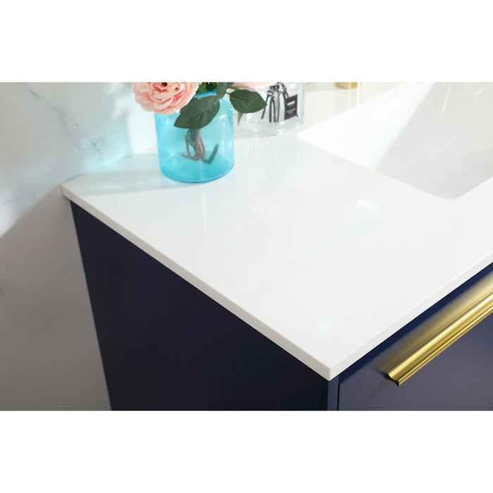 Elegant Kitchen/Bath Roman 40" Single Bathroom Vanity, Blue