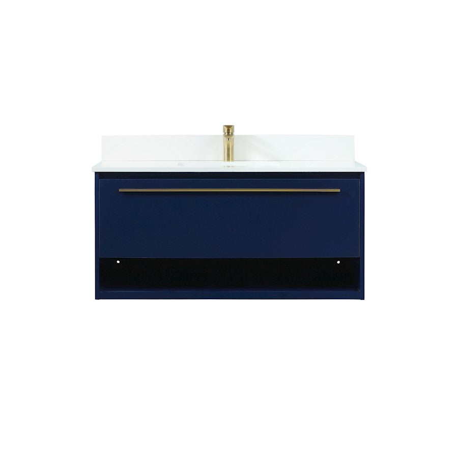Elegant Roman 40" Single Bathroom Vanity, Blue/Backsplash - VF43540MBL-BS