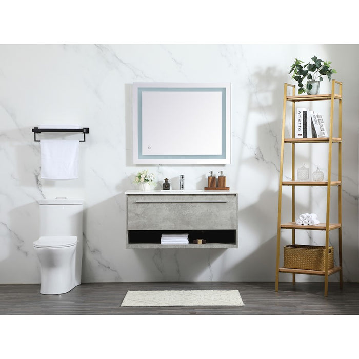Elegant Roman 40" Single Bathroom Vanity, Blue/Backsplash