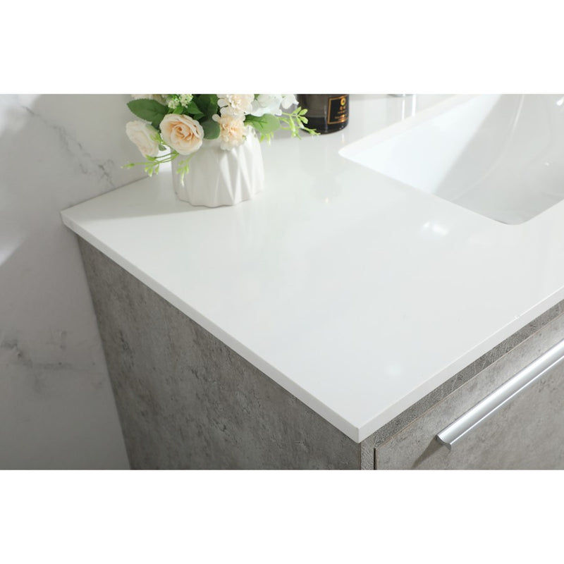 Elegant Roman 40" Single Bathroom Vanity, Concrete Grey