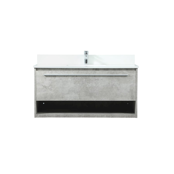 Elegant Roman 40" Single Vanity, Concrete Grey/Backsplash - VF43540MCG-BS