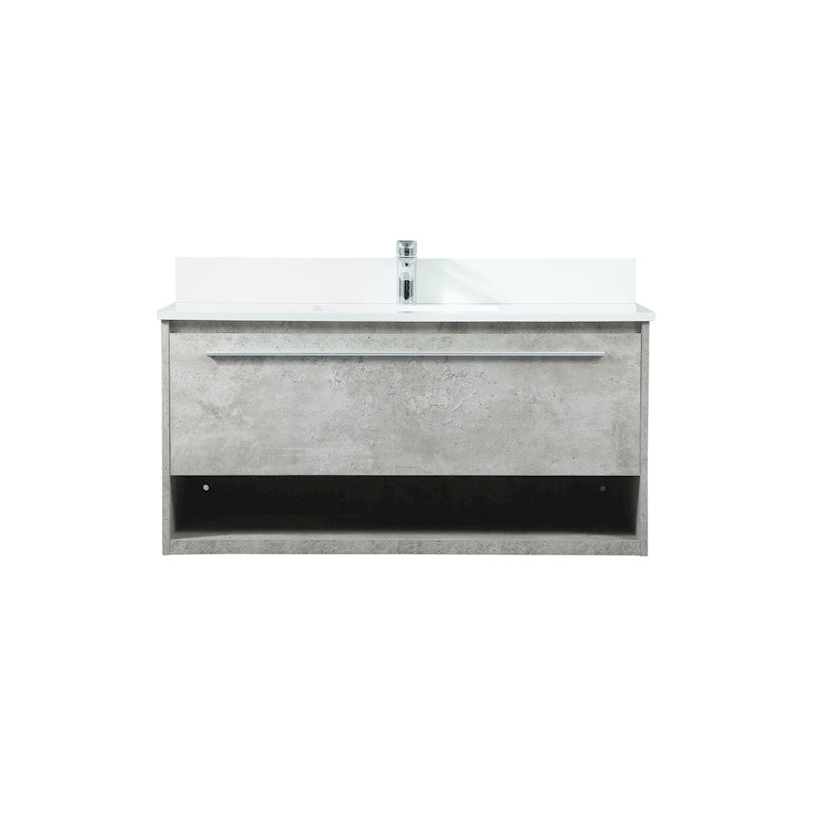 Elegant Roman 40" Single Vanity, Concrete Grey/Backsplash - VF43540MCG-BS