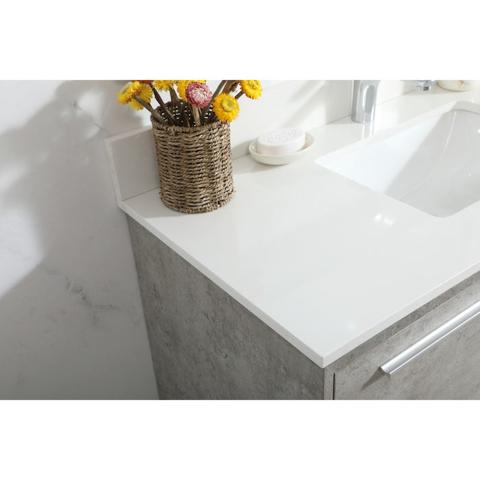 Elegant Roman 40" Single Vanity, Concrete Grey/Backsplash