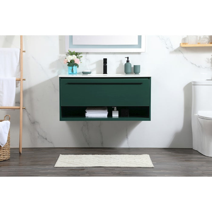 Elegant Kitchen/Bath Roman 40" Single Bathroom Vanity, Green