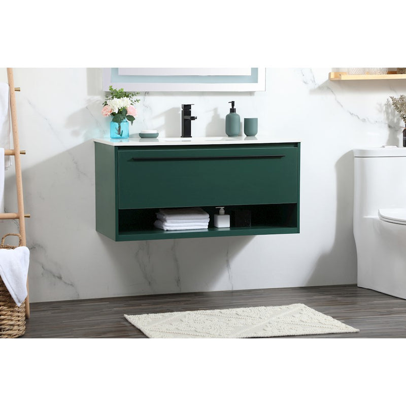 Elegant Kitchen/Bath Roman 40" Single Bathroom Vanity, Green