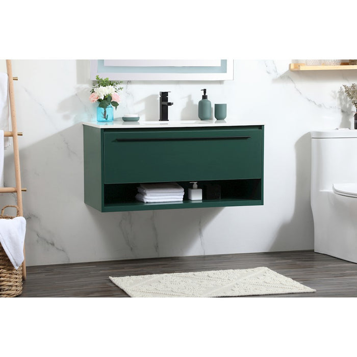 Elegant Kitchen/Bath Roman 40" Single Bathroom Vanity, Green