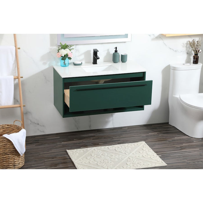 Elegant Kitchen/Bath Roman 40" Single Bathroom Vanity, Green