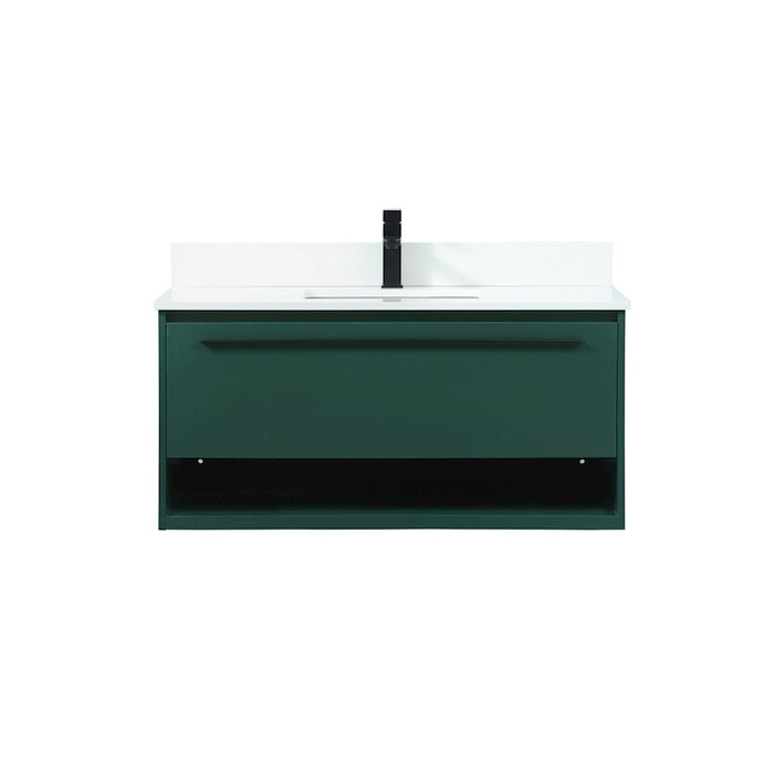 Elegant Roman 40" Single Bathroom Vanity, Green/Backsplash - VF43540MGN-BS