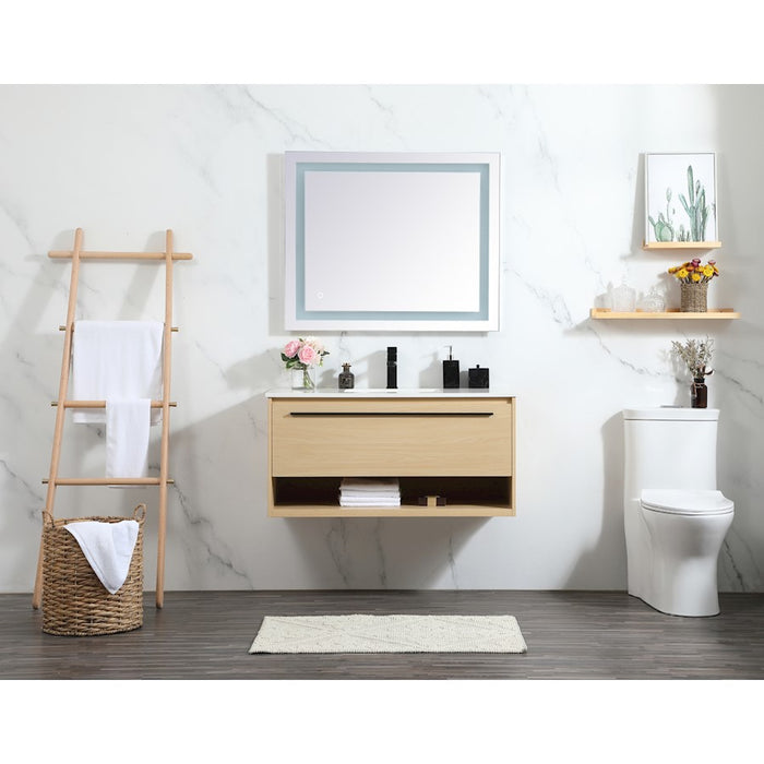 Elegant Roman 40" Single Bathroom Vanity, Green/Backsplash