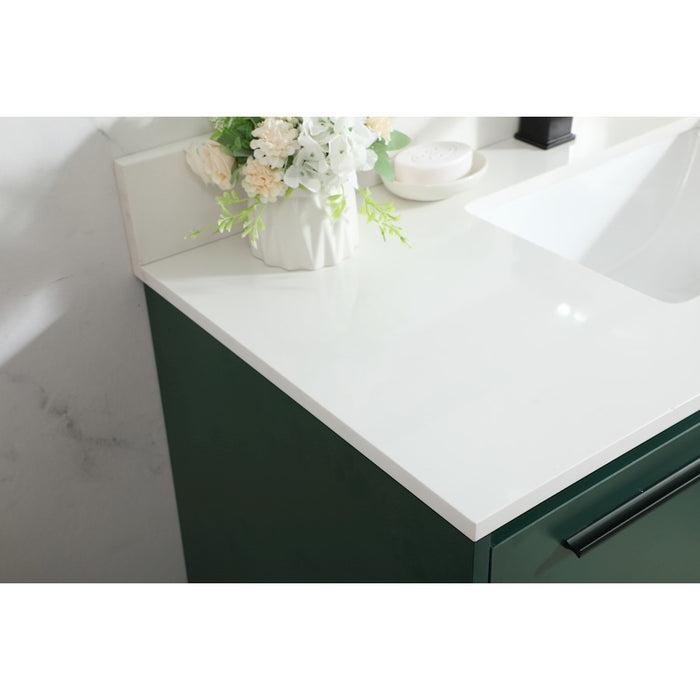Elegant Roman 40" Single Bathroom Vanity, Green/Backsplash