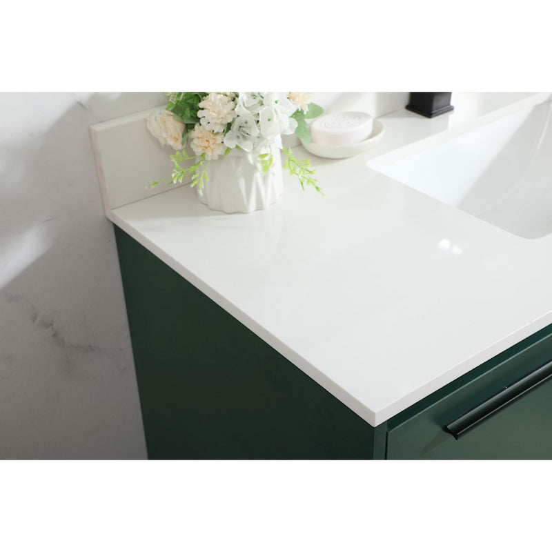 Elegant Roman 40" Single Bathroom Vanity, Green/Backsplash