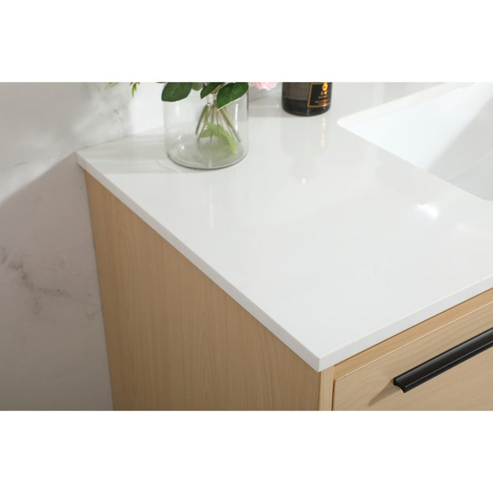 Elegant Kitchen/Bath Roman 40" Single Bathroom Vanity, Maple