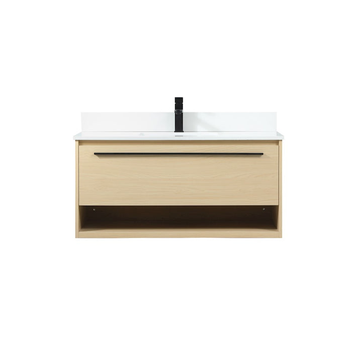 Elegant Roman 40" Single Bathroom Vanity, Maple/Backsplash - VF43540MMP-BS