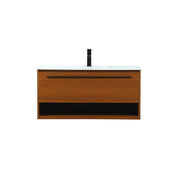 Elegant Kitchen/Bath Roman 40" Single Bathroom Vanity, Teak - VF43540MTK
