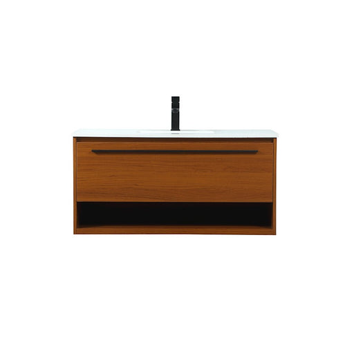 Elegant Kitchen/Bath Roman 40" Single Bathroom Vanity, Teak - VF43540MTK