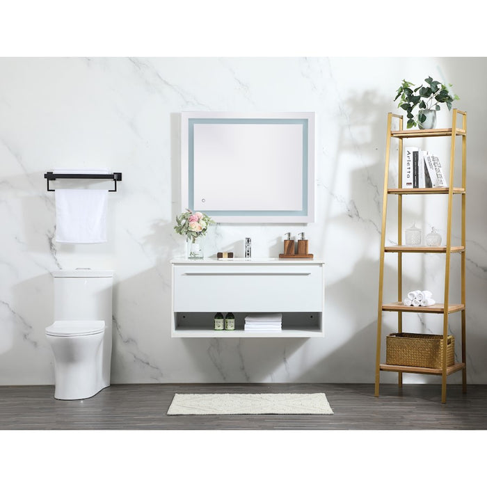 Elegant Roman 40" Single Bathroom Vanity, Teak/Backsplash