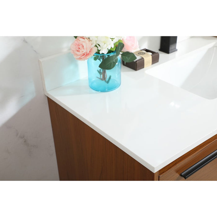 Elegant Roman 40" Single Bathroom Vanity, Teak/Backsplash