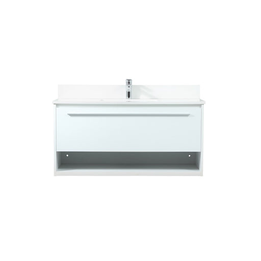 Elegant Roman 40" Single Bathroom Vanity, White/Backsplash - VF43540MWH-BS