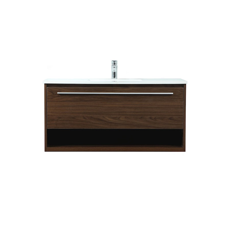 Elegant Kitchen/Bath Roman 40" Single Bathroom Vanity, Walnut - VF43540MWT