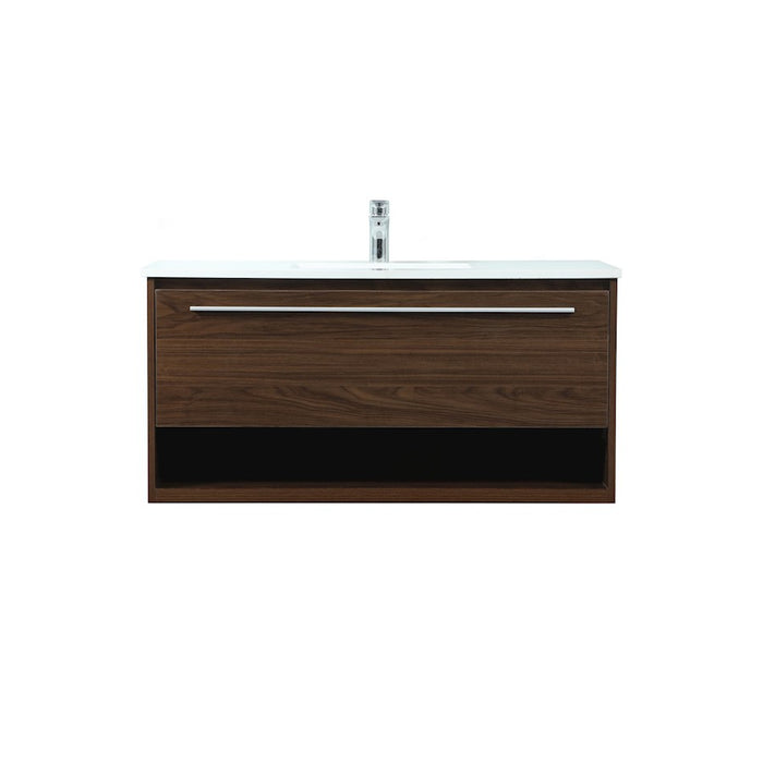 Elegant Kitchen/Bath Roman 40" Single Bathroom Vanity, Walnut - VF43540MWT
